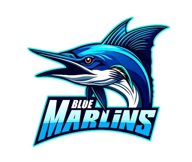 Ai generated blue marlin fish mascot exuding dynamic energy and power With its sleek body and vibrant colors it captures attention and embodies the spirit of adventure and aquatic excitement