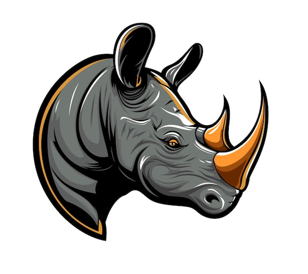 Vector ai generated cartoon rhino animal mascot emblem