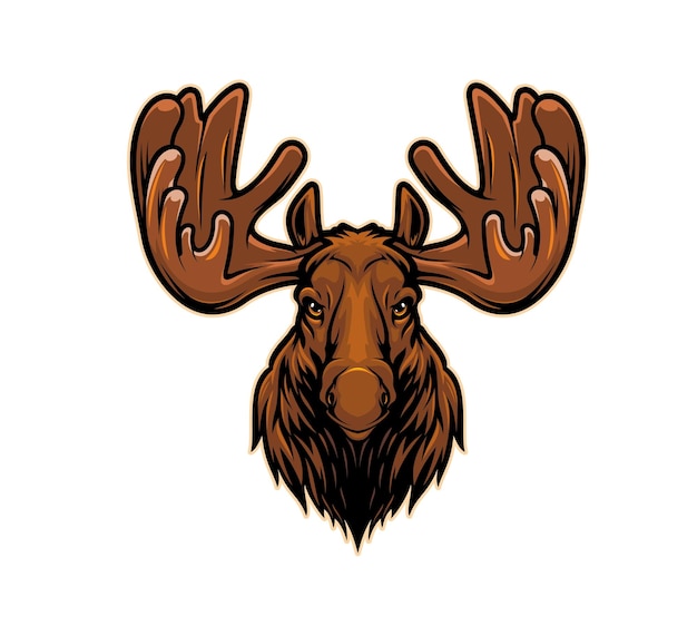 Vector ai generated moose elk mascot wild animal head