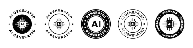 Ai generated sticker label sign emblem Ai generated icon Artificial intelligence generated