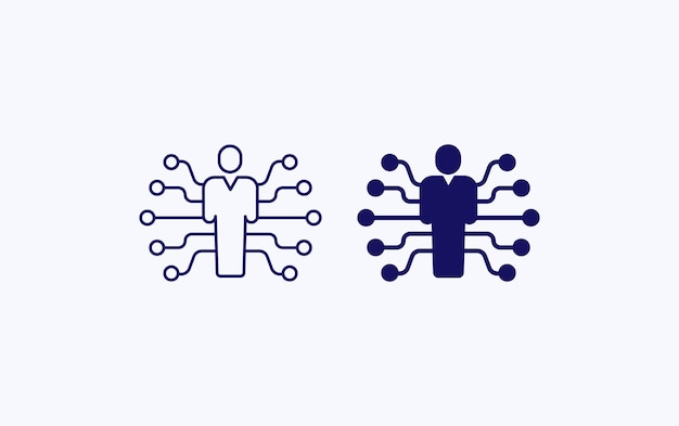 Ai Human Tech, artificial technology vector icon