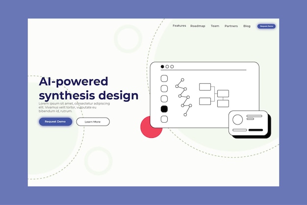 Ai landing page website template Premium Vector