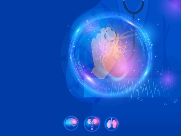 AI Medical Concept With Virtual Human Heart and Reproductive Organs Observation by Medical Reprentative Futuristic Medical Concept Brain Reproductive Organ and Lungs Organs