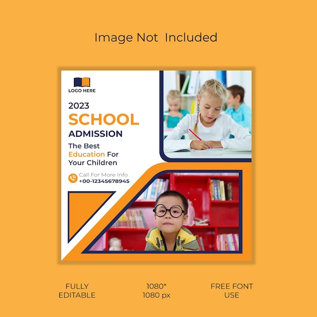 AI school admission social media post template