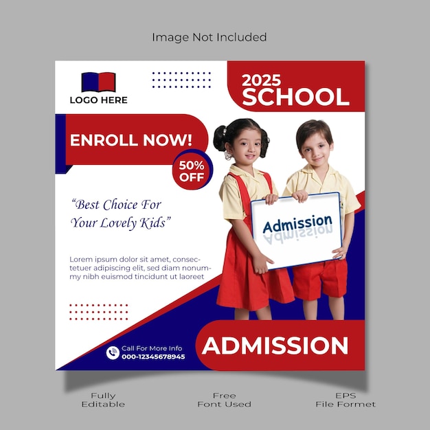 AI school admission social media post template