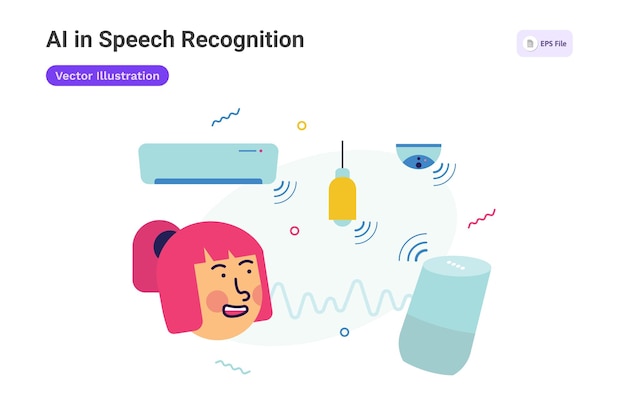 AI in Speech Recognition Illustration