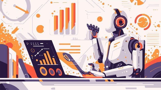 Vector ai statistics analysis graphs concept