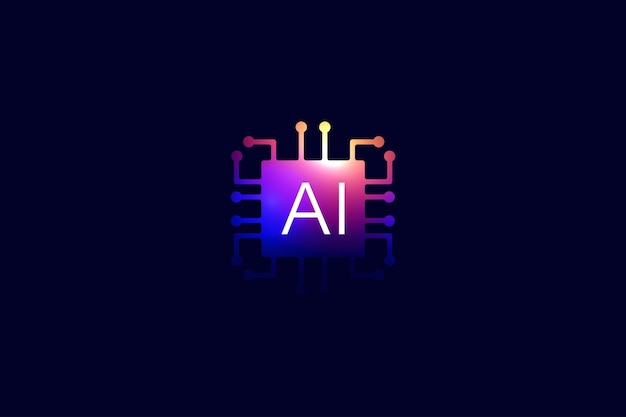 Ai tech background Artificial intelligence icon with background vector