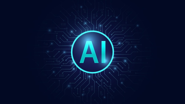 AI technology background AI computer processor Digital technology artificial intelligence concept