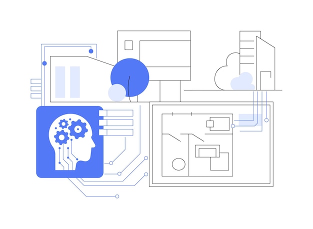AIAided Architectural Planning abstract concept vector illustration