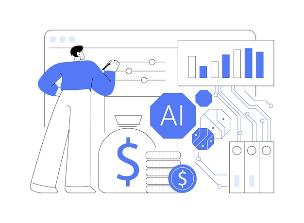 Aibacked automated bookkeeping abstract concept vector illustration finance and accounting automate