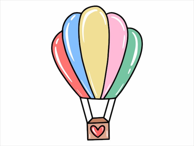 Air Balloon Bring Gift Heart Decoration