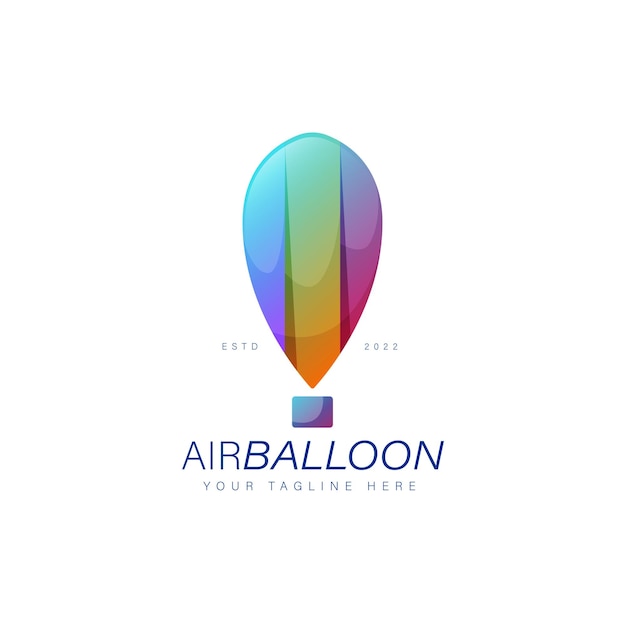 Air balloon gradient logo design illustration icon