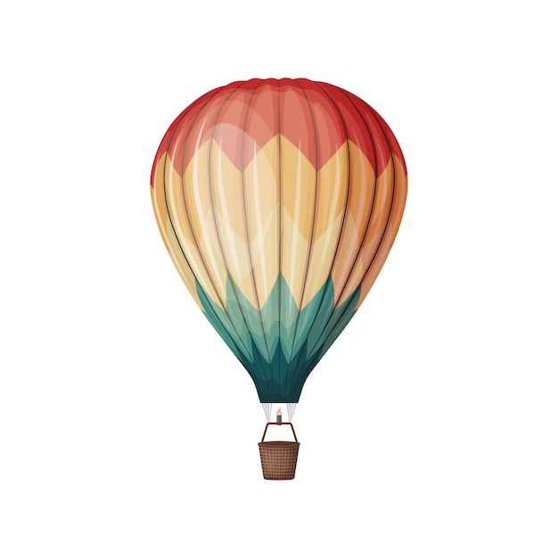 Air balloon An image of a balloon for flying and traveling Hot air balloon Multicolored balloon Vector illustration isolated on a white background