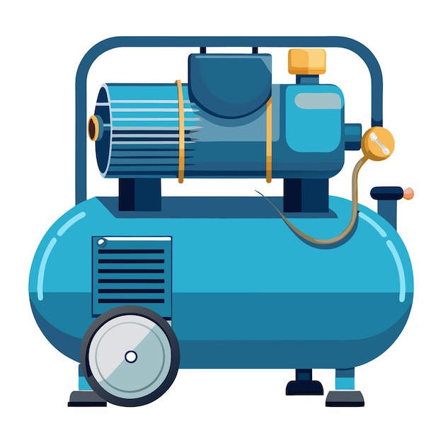 Vector air compressor design powerful and efficient equipment illustration