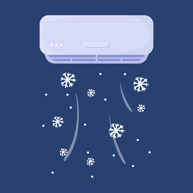 Air conditioner blowing out cold air vector illustration