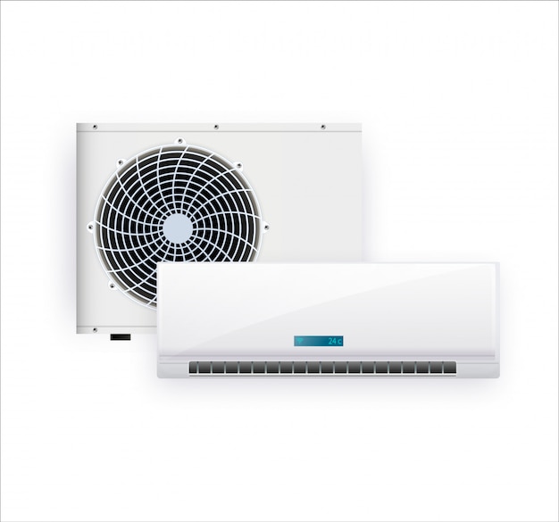 Air conditioner isolated on white photo-realistic 