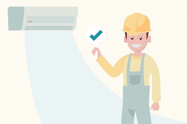 Air conditioner maintenance service concept 