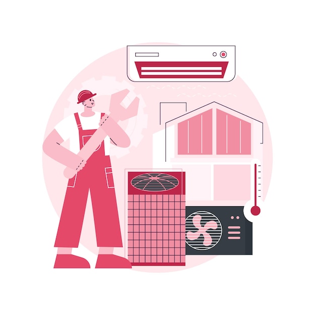 Air conditioning and refrigeration services abstract concept vector illustration