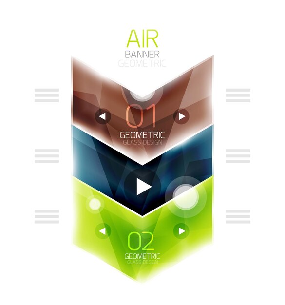 Air light glossy design of arrows Web info box or ui menu element