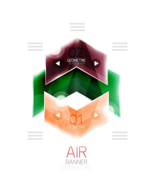 Air light glossy design of arrows Web info box or ui menu element