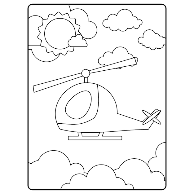 Air Plane Coloring Pages For Kids Premium Vector