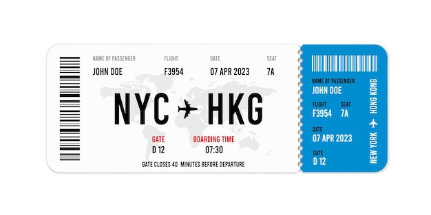 Air plane ticket template illustration