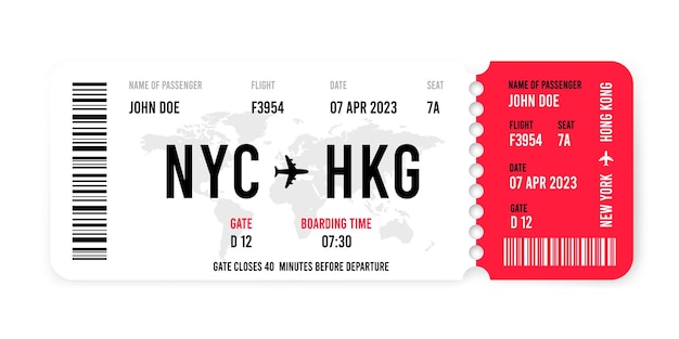 Air plane ticket template illustration