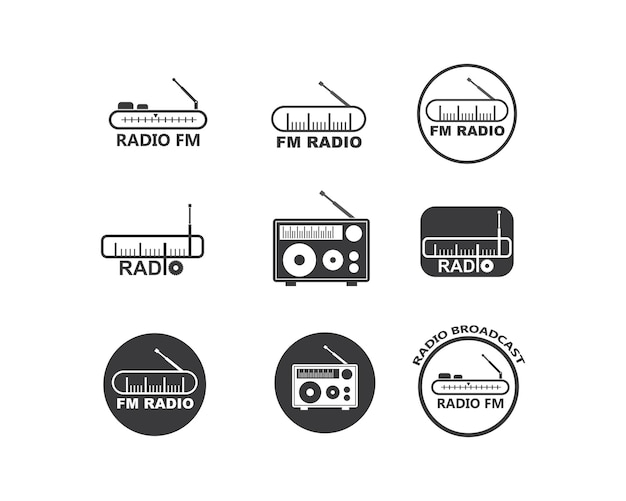 On air radio broadcast logo icon vector illustration