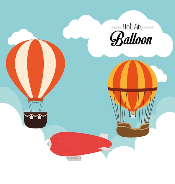 Airballoon design over cloudscape backgroundvector illustration