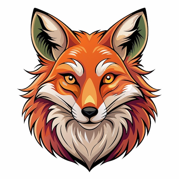 Airbrush Effect Fox Head Design on a White Background