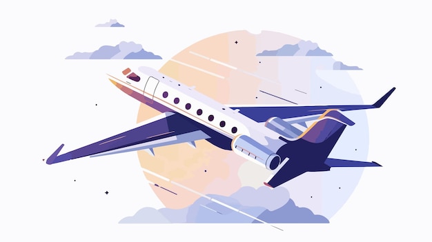 Vector aircraft business travel concept vector illustration