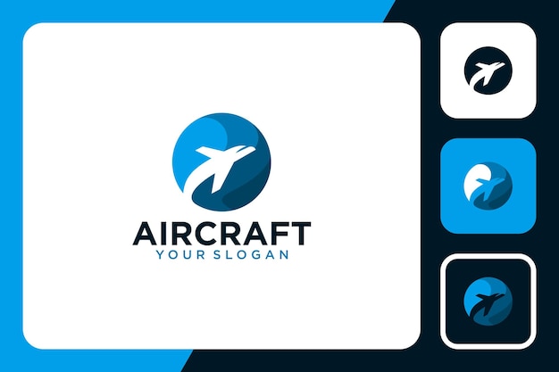 aircraft logo design icon vector illustration