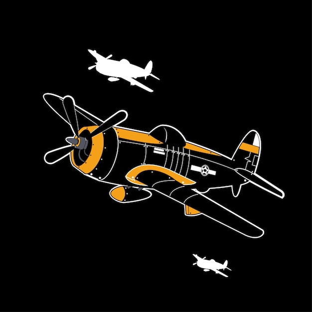 Aircraft tattoo design vector in the sky