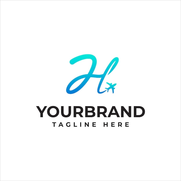 Airline business travel logo design with letter H Travel company logo H