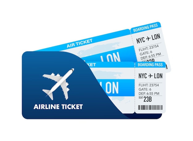 Airline tickets or boarding pass inside of special service envelope Vector stock illustration