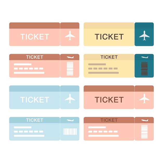 Airline travel boarding pass Vector ticket illustration