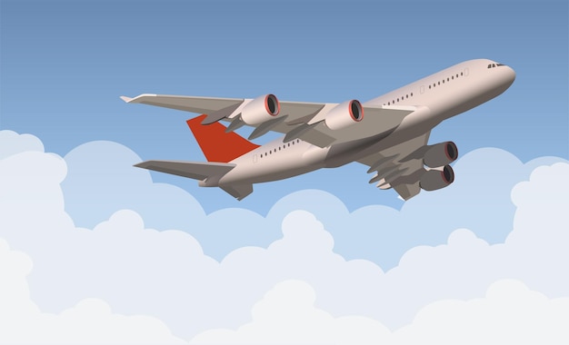 Airliner takes off into the sky summer vacation time Vector