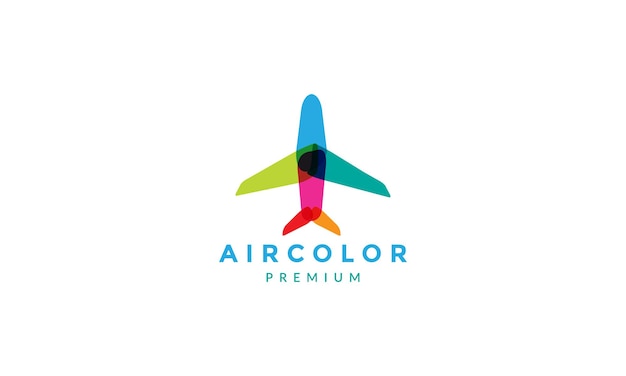 Airplane abstract color logo icon vector illustration design