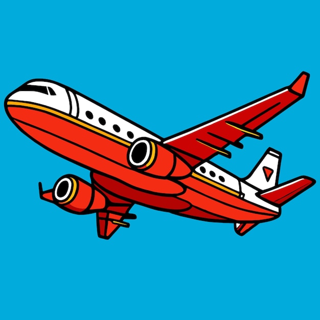 airplane cartoon illustration doodle vector illustration