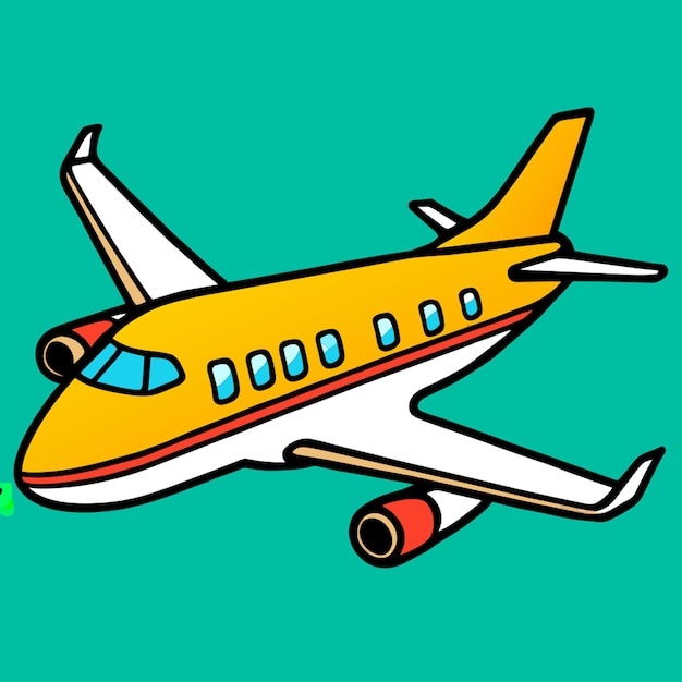 airplane cartoon illustration doodle vector illustration