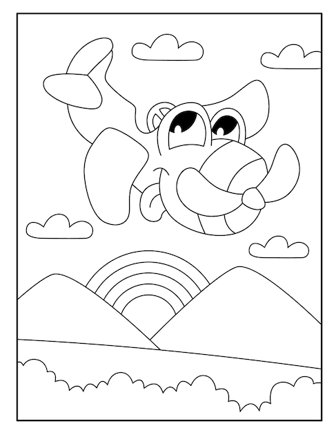 Airplane coloring pages for kids