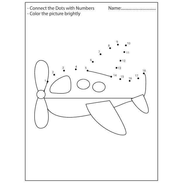 Airplane Connect The Dots kindergarten Activities