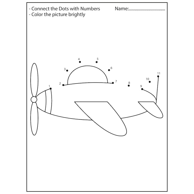 Airplane Connect The Dots kindergarten Activities