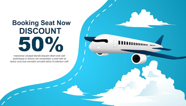 Vector airplane discount banner vector