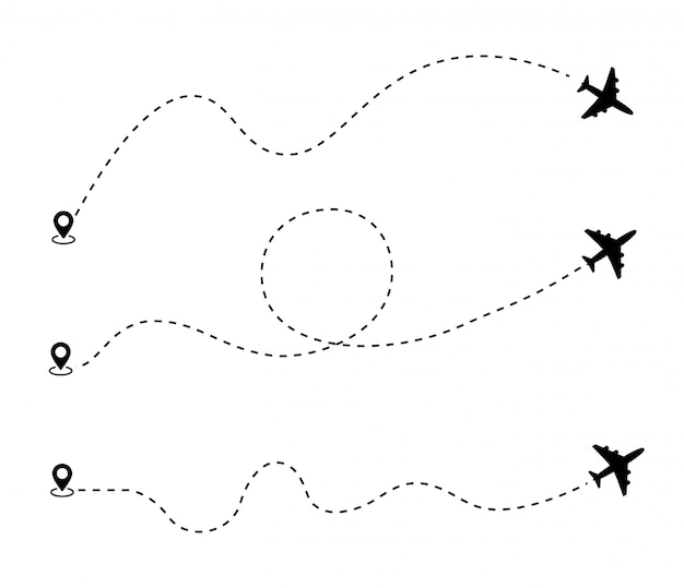 Airplane dotted route line