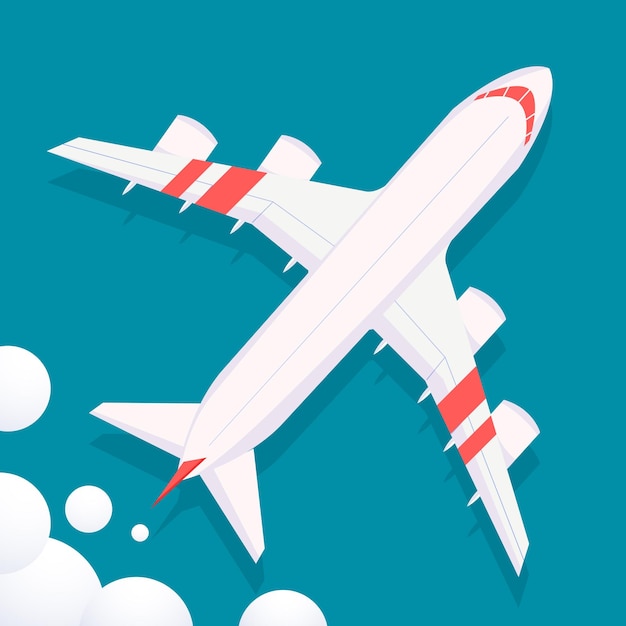 Airplane flying in the sky vector illustration