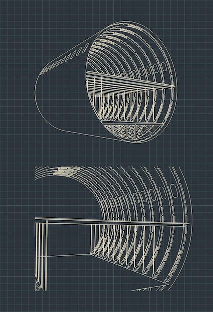 Airplane Fuselage section blueprint