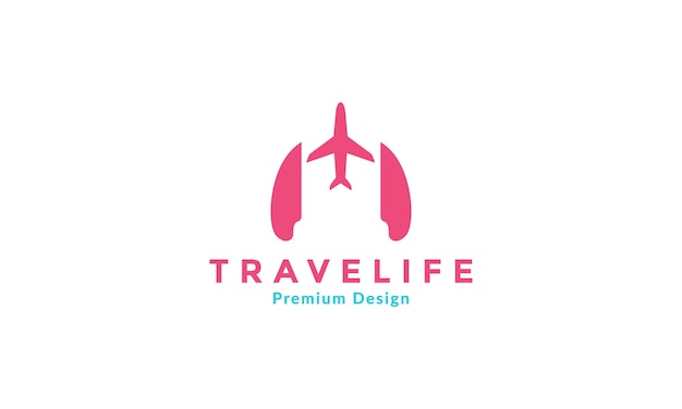 Airplane heart traveling logo vector symbol icon design illustration