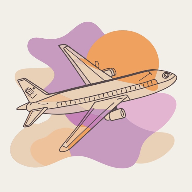 airplane icon vector white background vector illustration line circuit